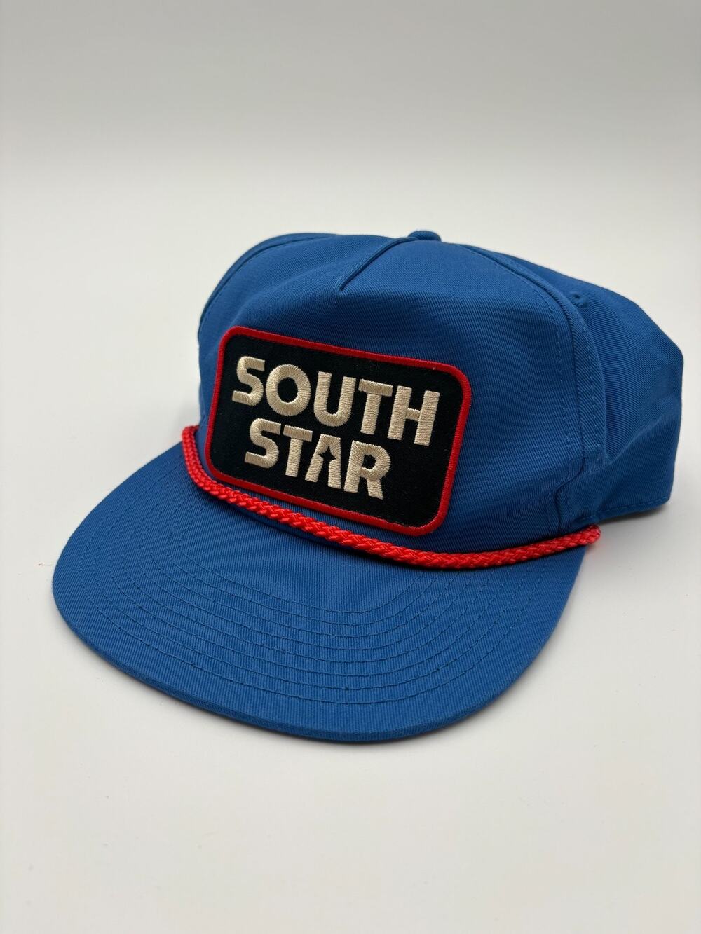 South Star Rope Trucker Hat Cap Mens Blue Embroidered Patch Snapback Cotton